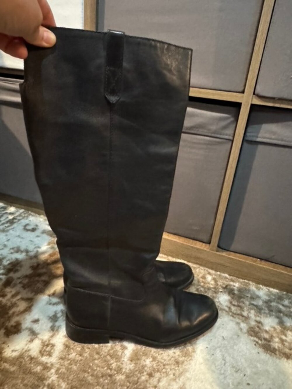 Madewell Suede Black Tall Boots Extended Calf Size 8.5